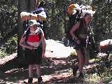 Putting the packs on