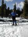 Bob snow shoeing along Crazy Creek